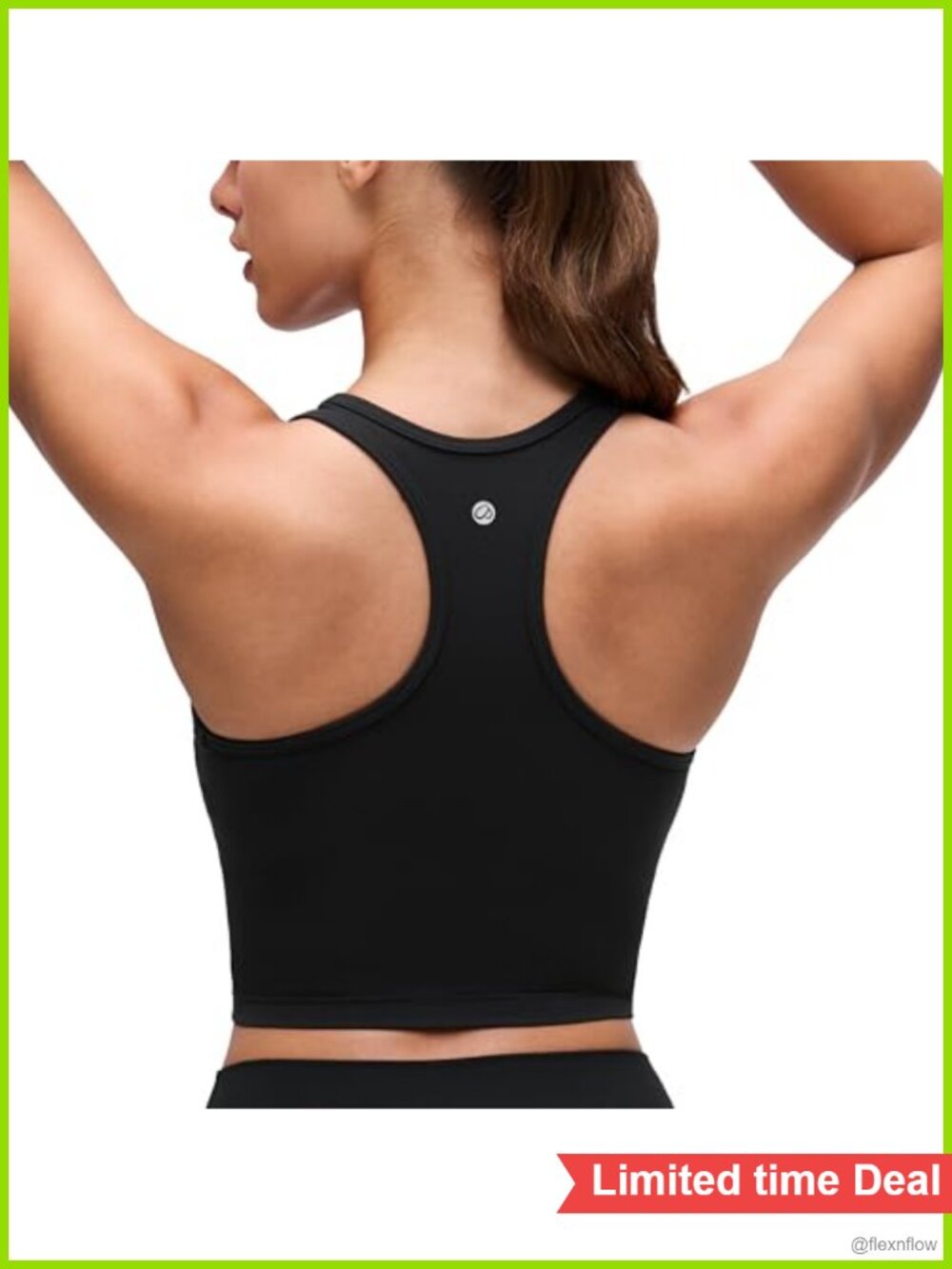 CRZ YOGA Butterluxe U Neck Crop Tank Top Built in Bra Racerback Yoga